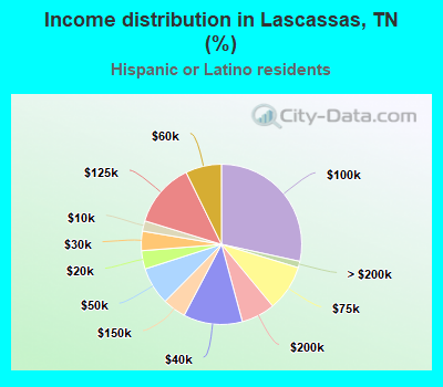 Income distribution in Lascassas, TN (%)