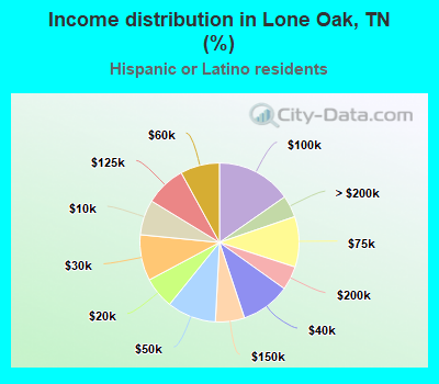 Income distribution in Lone Oak, TN (%)