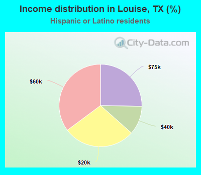 Income distribution in Louise, TX (%)