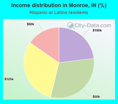 Income distribution in Monroe, IN (%)