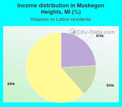 Income distribution in Muskegon Heights, MI (%)