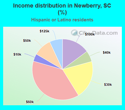 Income distribution in Newberry, SC (%)