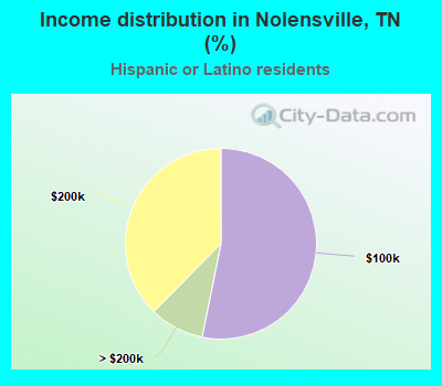 Income distribution in Nolensville, TN (%)