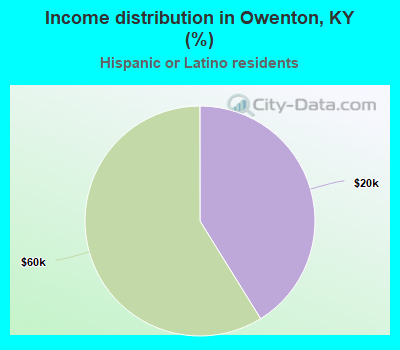 Income distribution in Owenton, KY (%)