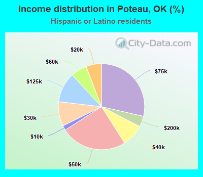 Income distribution in Poteau, OK (%)