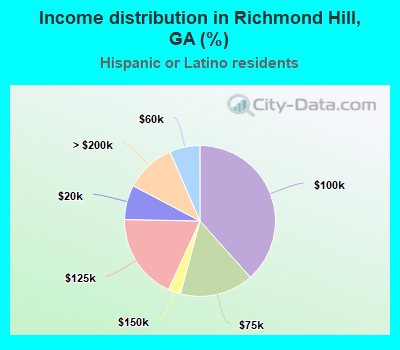 Income distribution in Richmond Hill, GA (%)