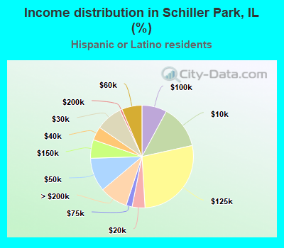 Income distribution in Schiller Park, IL (%)