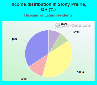 Income distribution in Stony Prairie, OH (%)