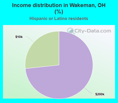 Income distribution in Wakeman, OH (%)
