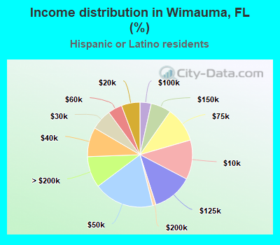 Income distribution in Wimauma, FL (%)