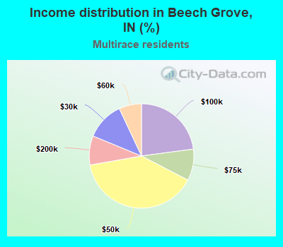 Income distribution in Beech Grove, IN (%)