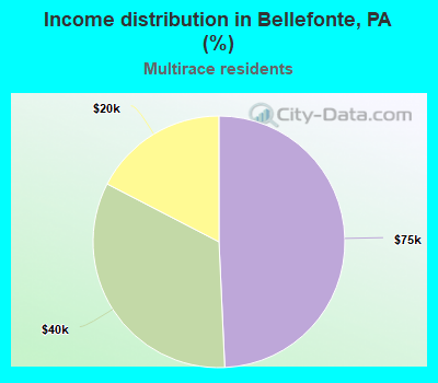Income distribution in Bellefonte, PA (%)