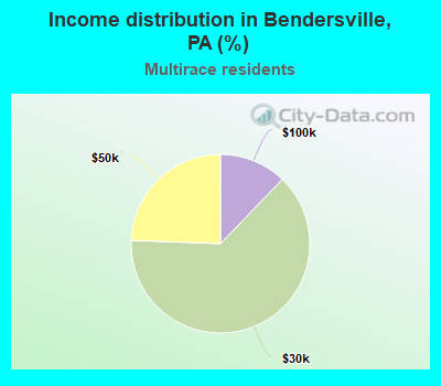 Income distribution in Bendersville, PA (%)