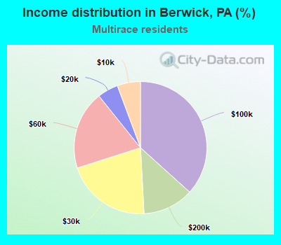 Income distribution in Berwick, PA (%)