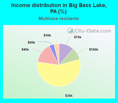 Income distribution in Big Bass Lake, PA (%)