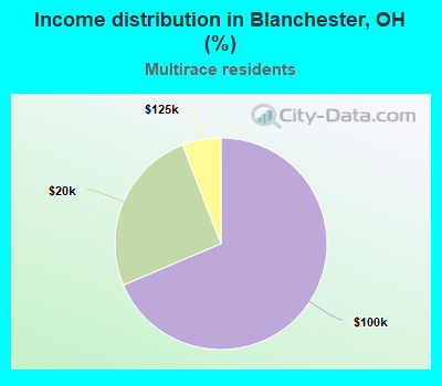 Income distribution in Blanchester, OH (%)