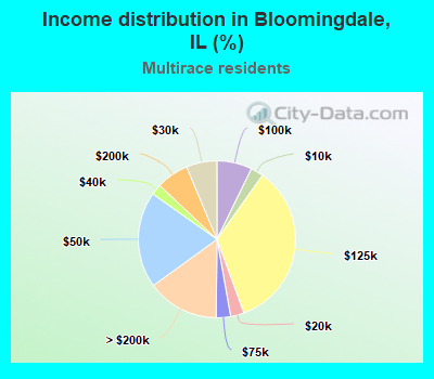 Income distribution in Bloomingdale, IL (%)