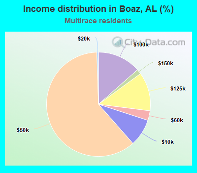Income distribution in Boaz, AL (%)