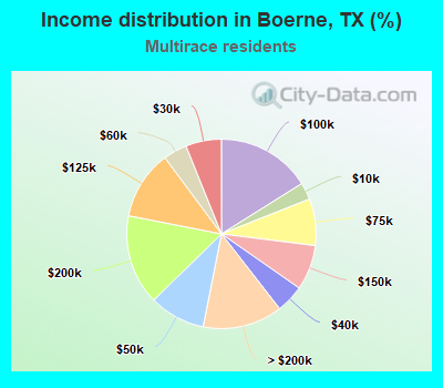 Income distribution in Boerne, TX (%)