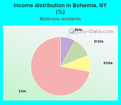 Income distribution in Bohemia, NY (%)
