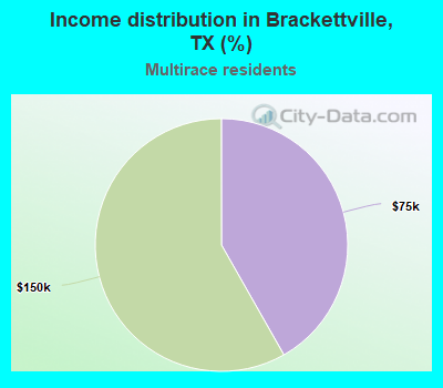 Income distribution in Brackettville, TX (%)