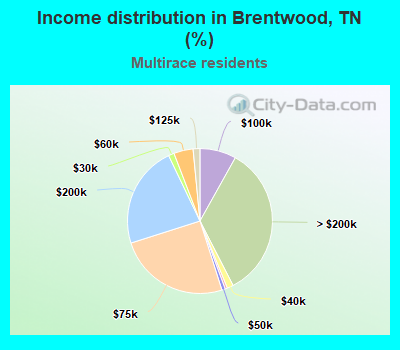 Income distribution in Brentwood, TN (%)