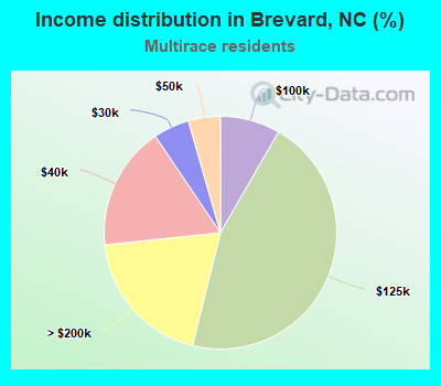 Income distribution in Brevard, NC (%)