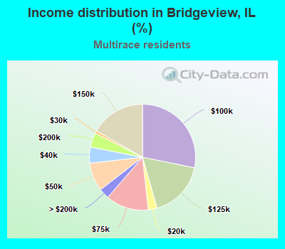 Income distribution in Bridgeview, IL (%)
