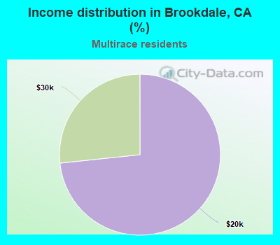 Income distribution in Brookdale, CA (%)