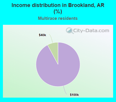 Income distribution in Brookland, AR (%)