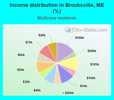 Income distribution in Brooksville, ME (%)