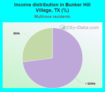 Income distribution in Bunker Hill Village, TX (%)