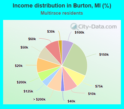 Income distribution in Burton, MI (%)