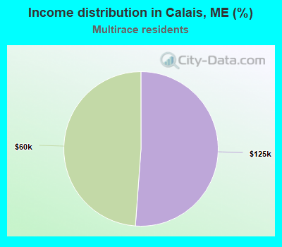 Income distribution in Calais, ME (%)