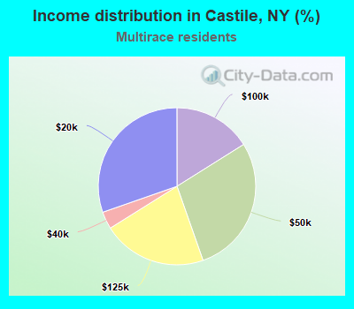 Income distribution in Castile, NY (%)