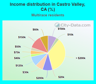 Income distribution in Castro Valley, CA (%)
