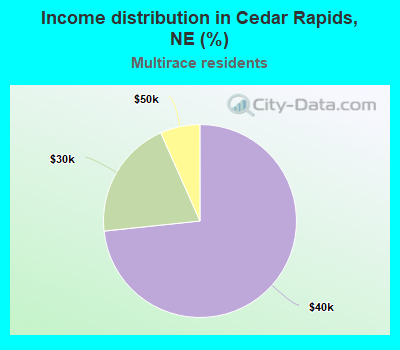 Income distribution in Cedar Rapids, NE (%)