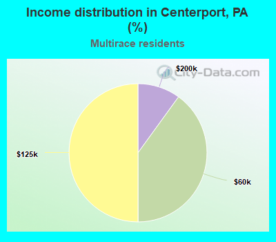 Income distribution in Centerport, PA (%)