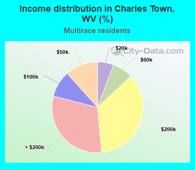 Income distribution in Charles Town, WV (%)