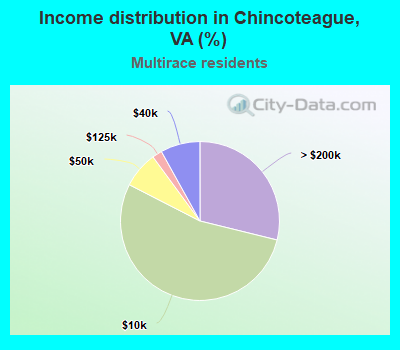 Income distribution in Chincoteague, VA (%)