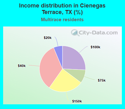 Income distribution in Cienegas Terrace, TX (%)