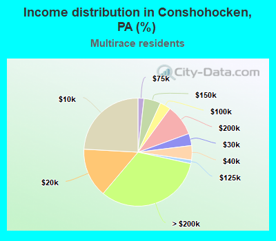 Income distribution in Conshohocken, PA (%)