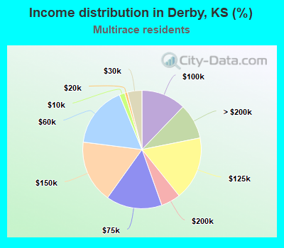 Income distribution in Derby, KS (%)