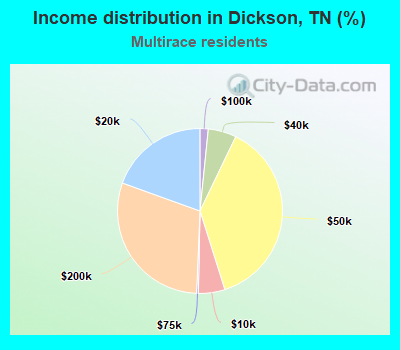 Income distribution in Dickson, TN (%)