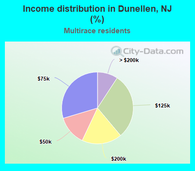 Income distribution in Dunellen, NJ (%)