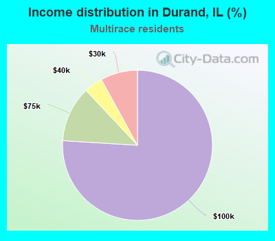 Income distribution in Durand, IL (%)