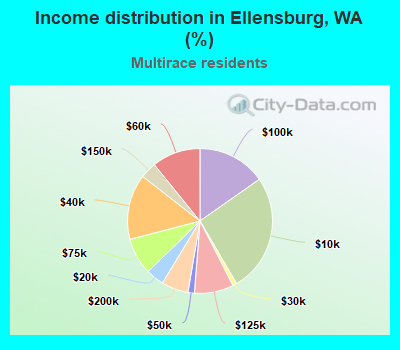 Income distribution in Ellensburg, WA (%)