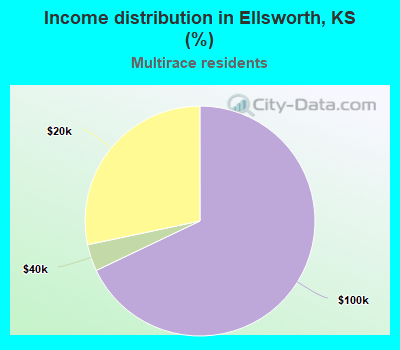 Income distribution in Ellsworth, KS (%)
