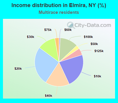 Income distribution in Elmira, NY (%)