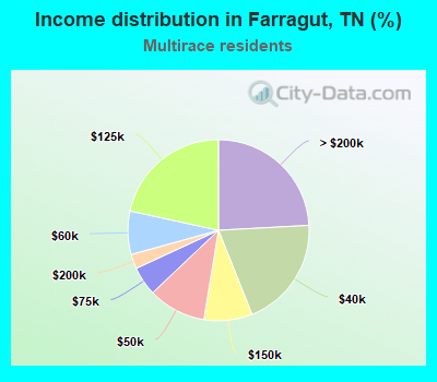 Income distribution in Farragut, TN (%)
